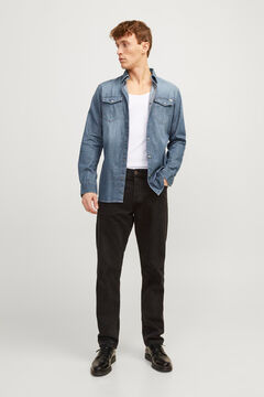 Springfield Camisa denim confort fit azulado