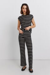 Springfield Pantal&oacute;n de punto a rayas negro
