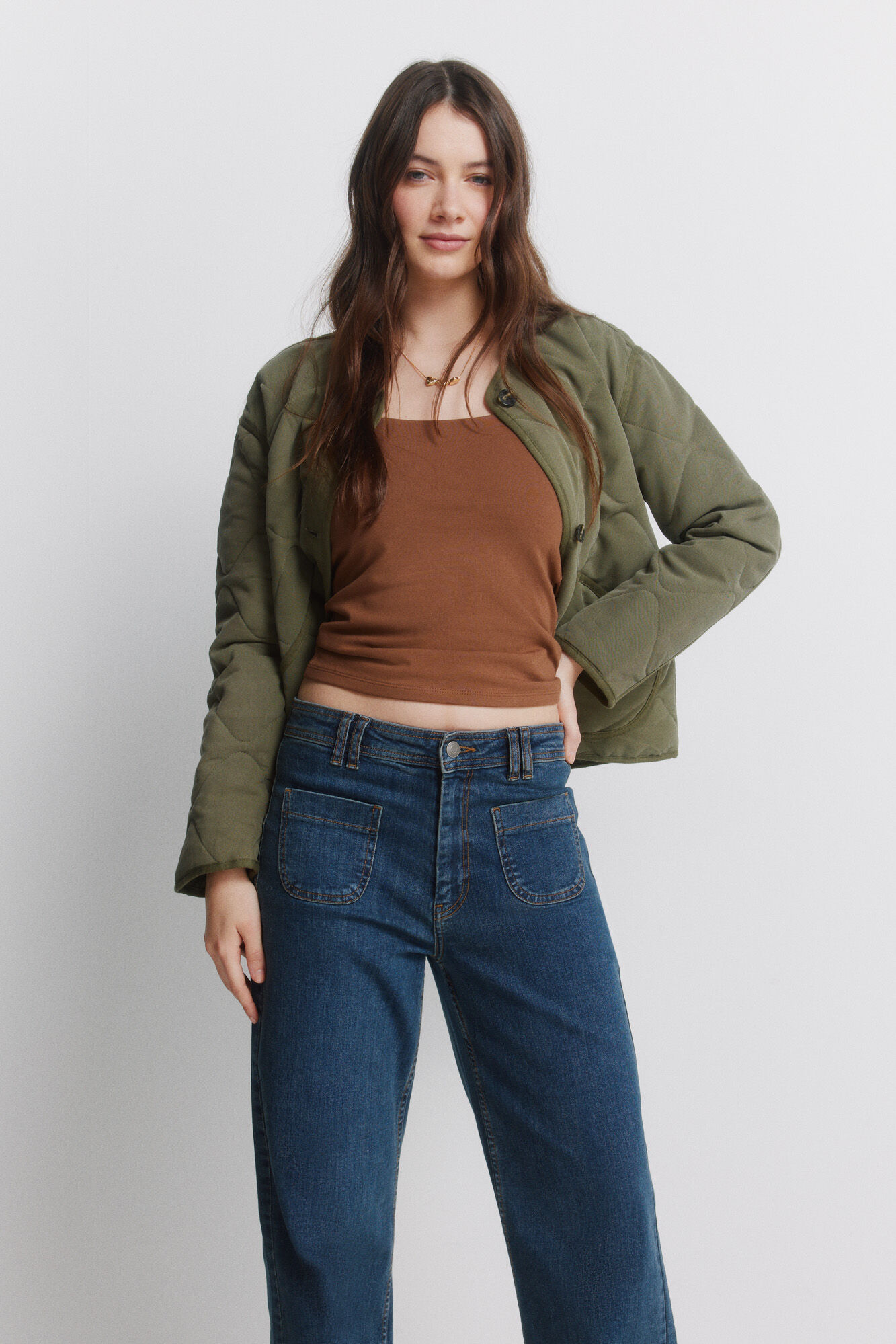 Springfield Jeans s&uacute;per acampanados de tiro alto azul