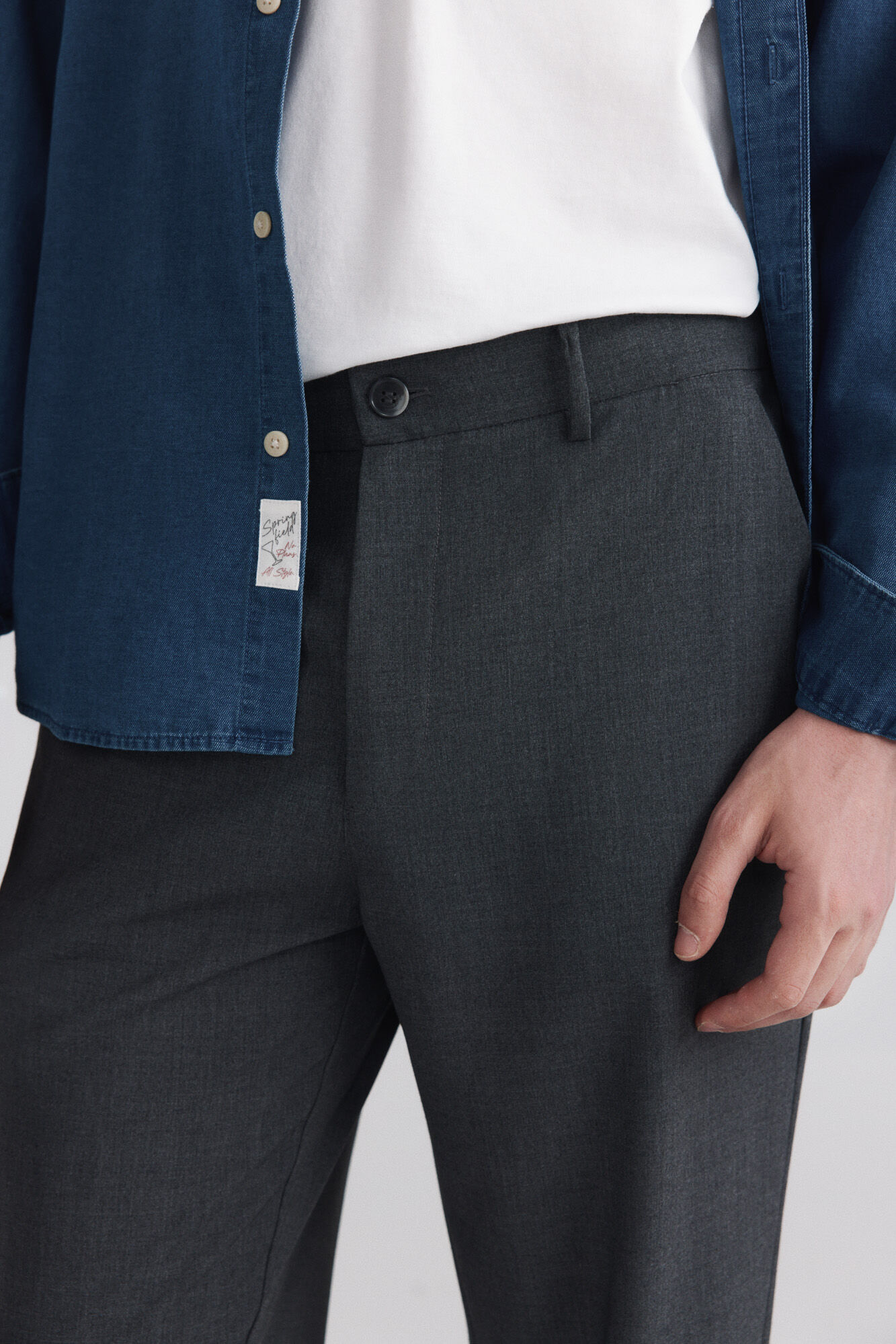 Springfield Pantal&oacute;n slim fit c&oacute;modo gris