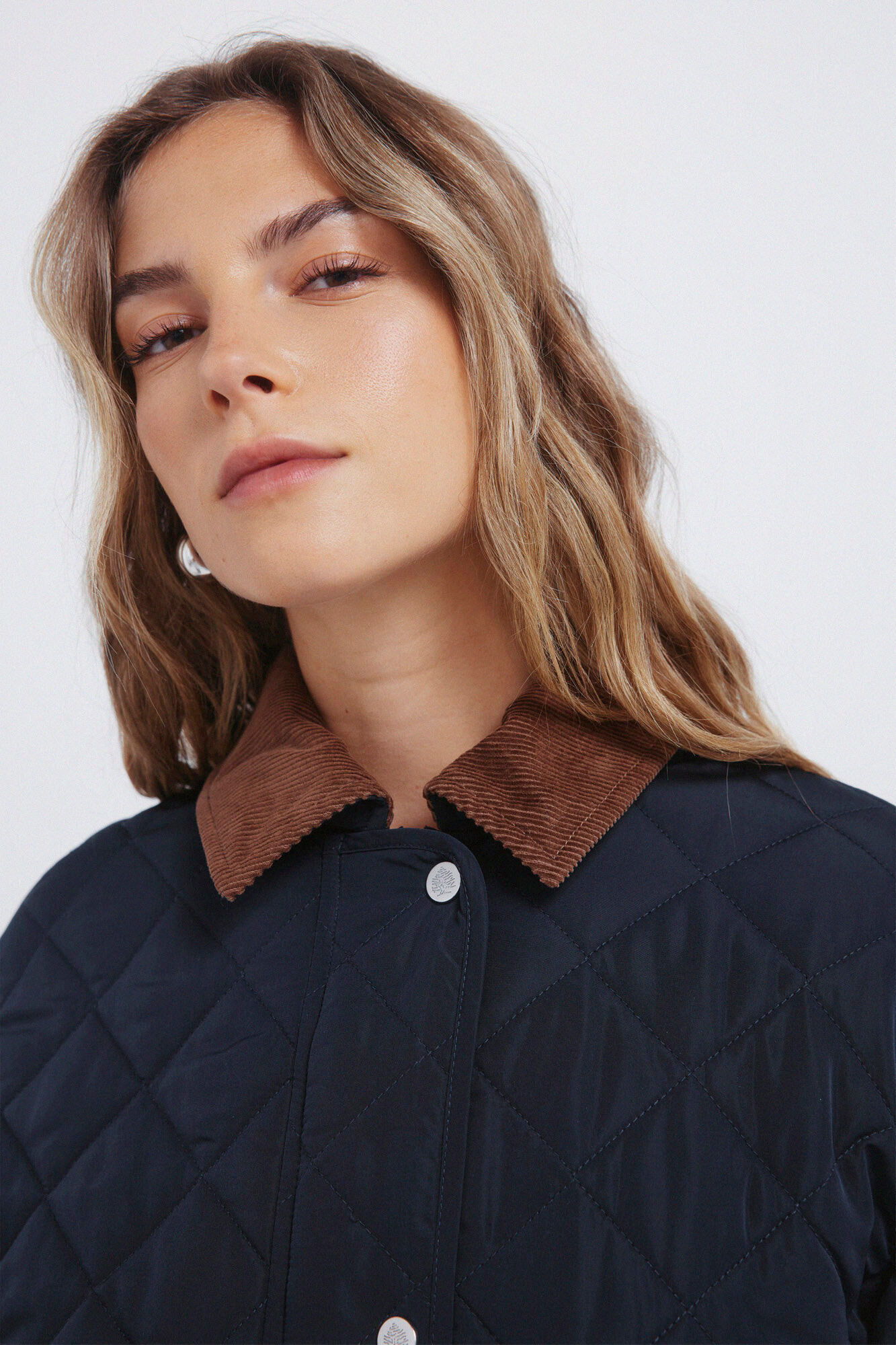 Springfield Plum&iacute;fero con cuello de pana marino