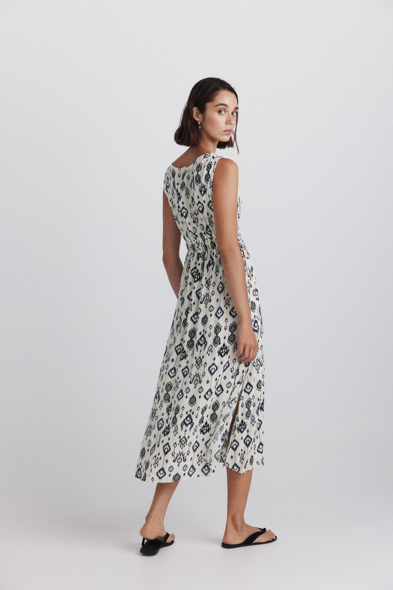 Springfield Vestido con tiras en la cintura blanco