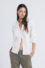 Springfield Camisa bordados lace café