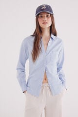 Springfield Camisa oxford cuello abierto azul