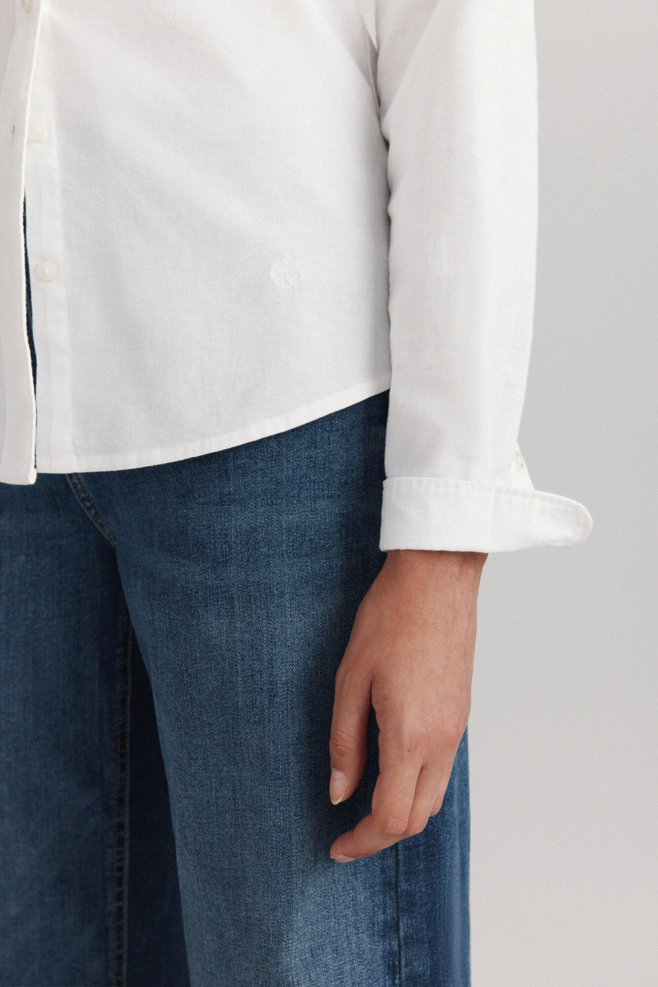 Springfield Blusa b&aacute;sica oxford natural