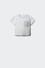 Springfield Kids Playera de manga corta con bolsillo de crochet para ni&ntilde;a azul mezcla
