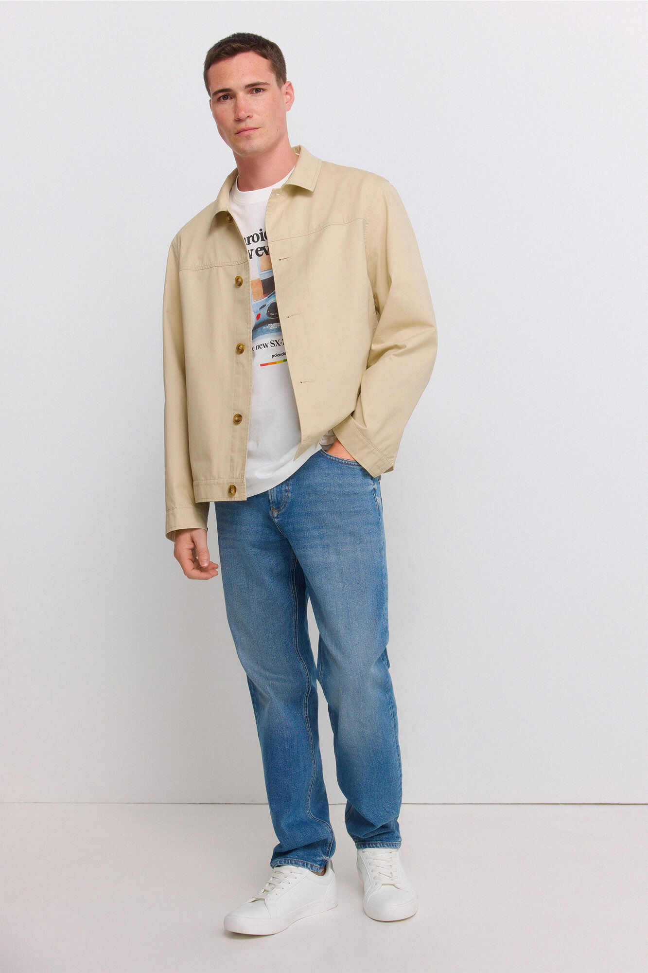 Springfield Sobrecamisa de algod&oacute;n beige
