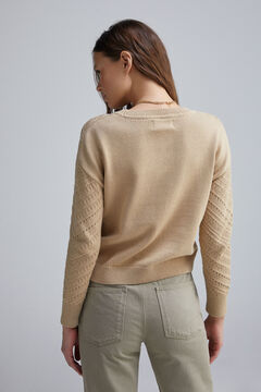 Springfield Suéter estructura chevron algodón beige