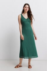Springfield Vestido midi de crochet verde