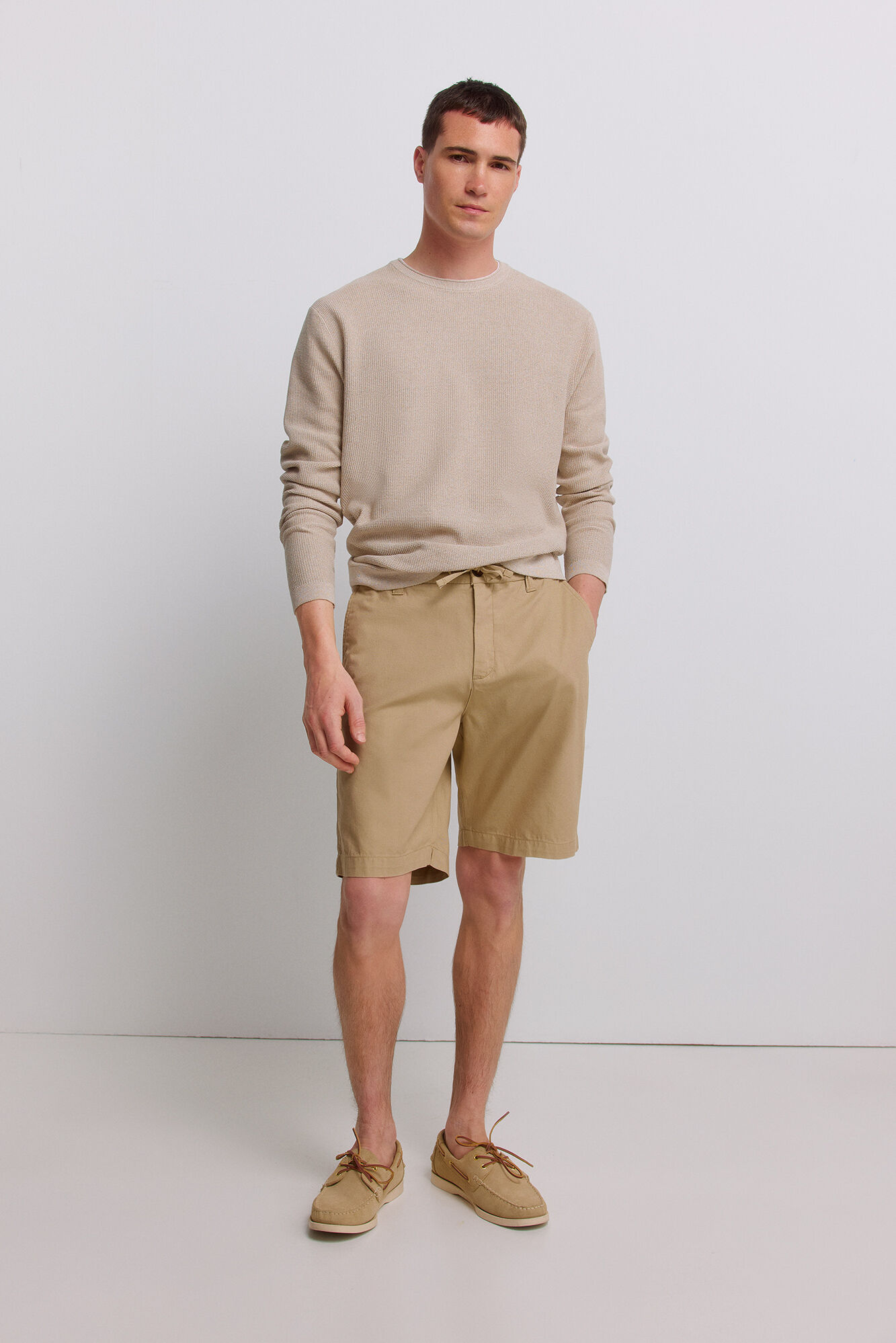 Springfield Jersey de estructura doble beige