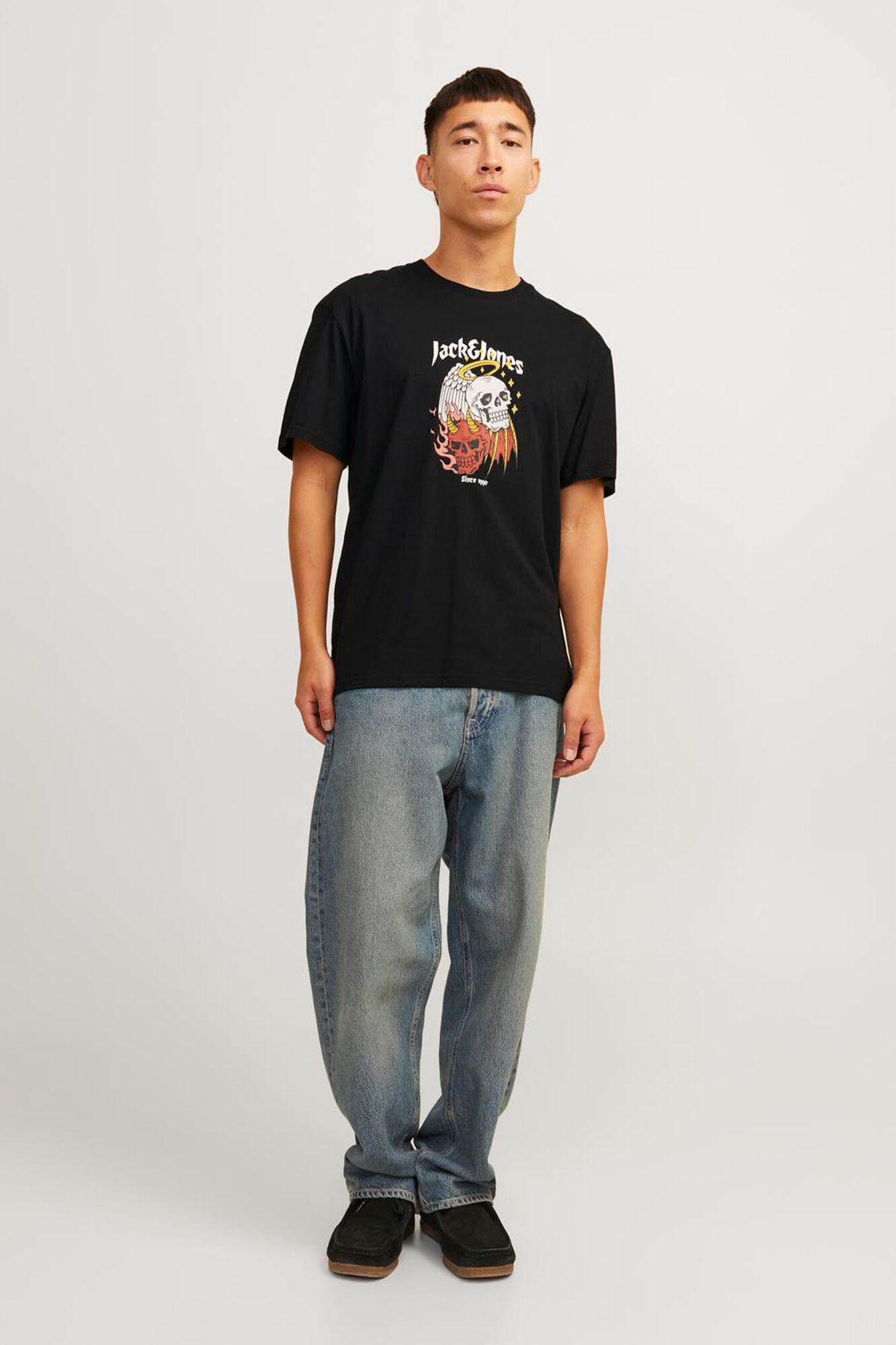Jack & Jones Playera regular fit Skull negro