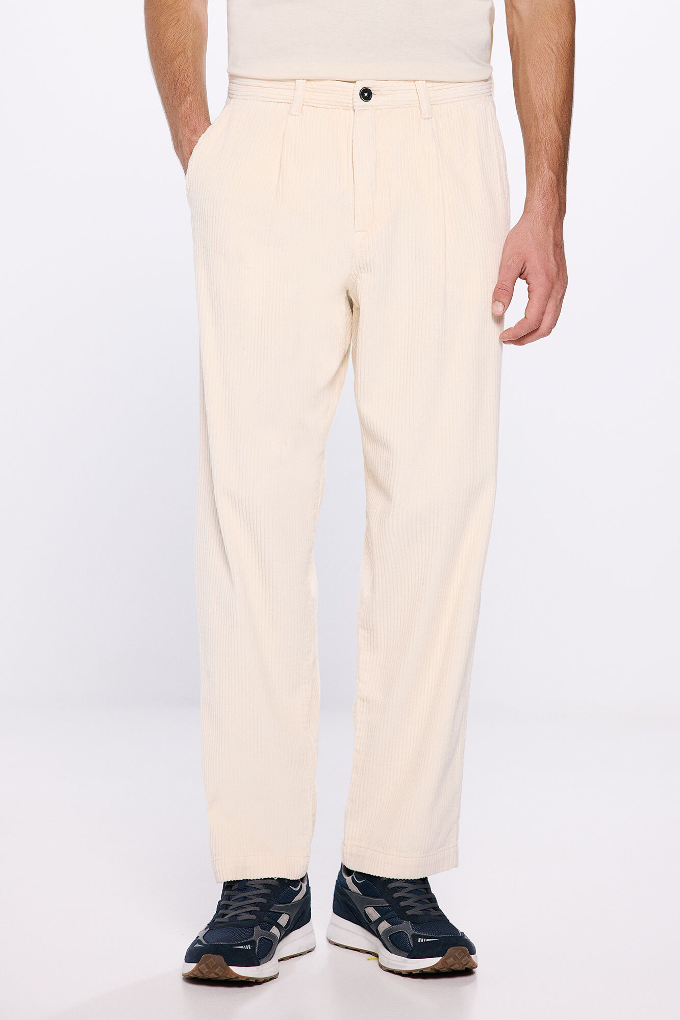 Springfield Pantal&oacute;n pana recto marfil