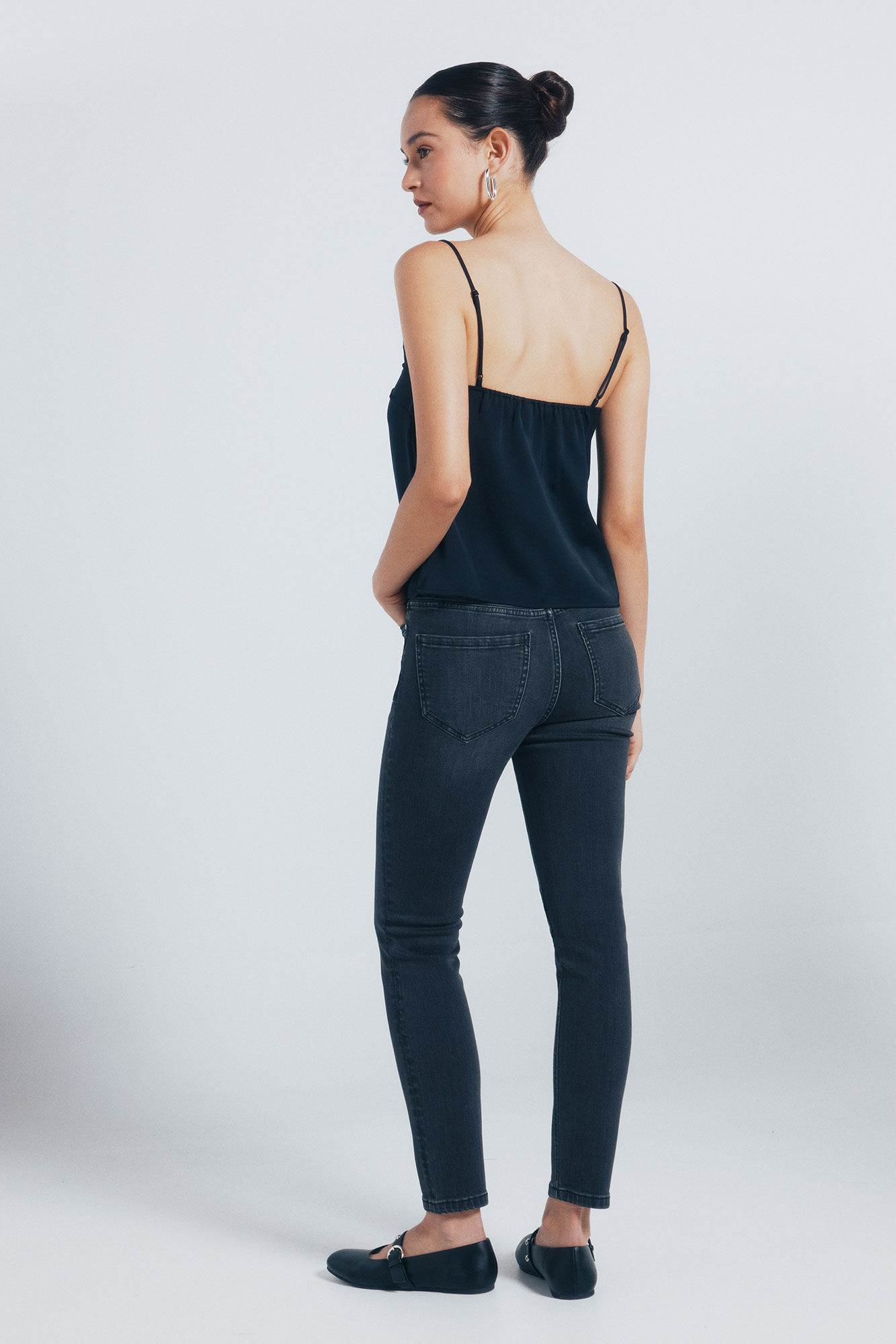 Springfield Jeans ajustados y recortados negro