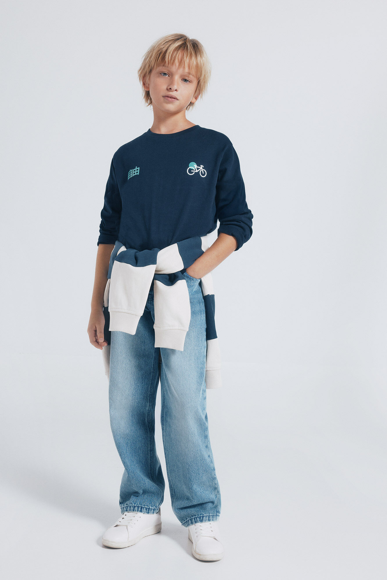 Springfield Kids Camisera manga larga bici Jap&oacute;n ni&ntilde;o azul