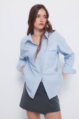 Springfield Camisa oversize con bolsillo de parche azul
