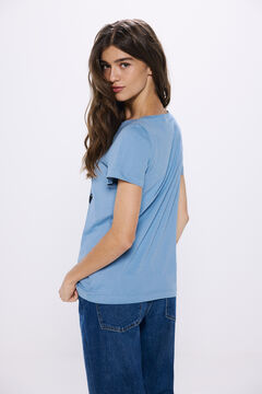 Springfield Playera gráfica étnica azul indigo