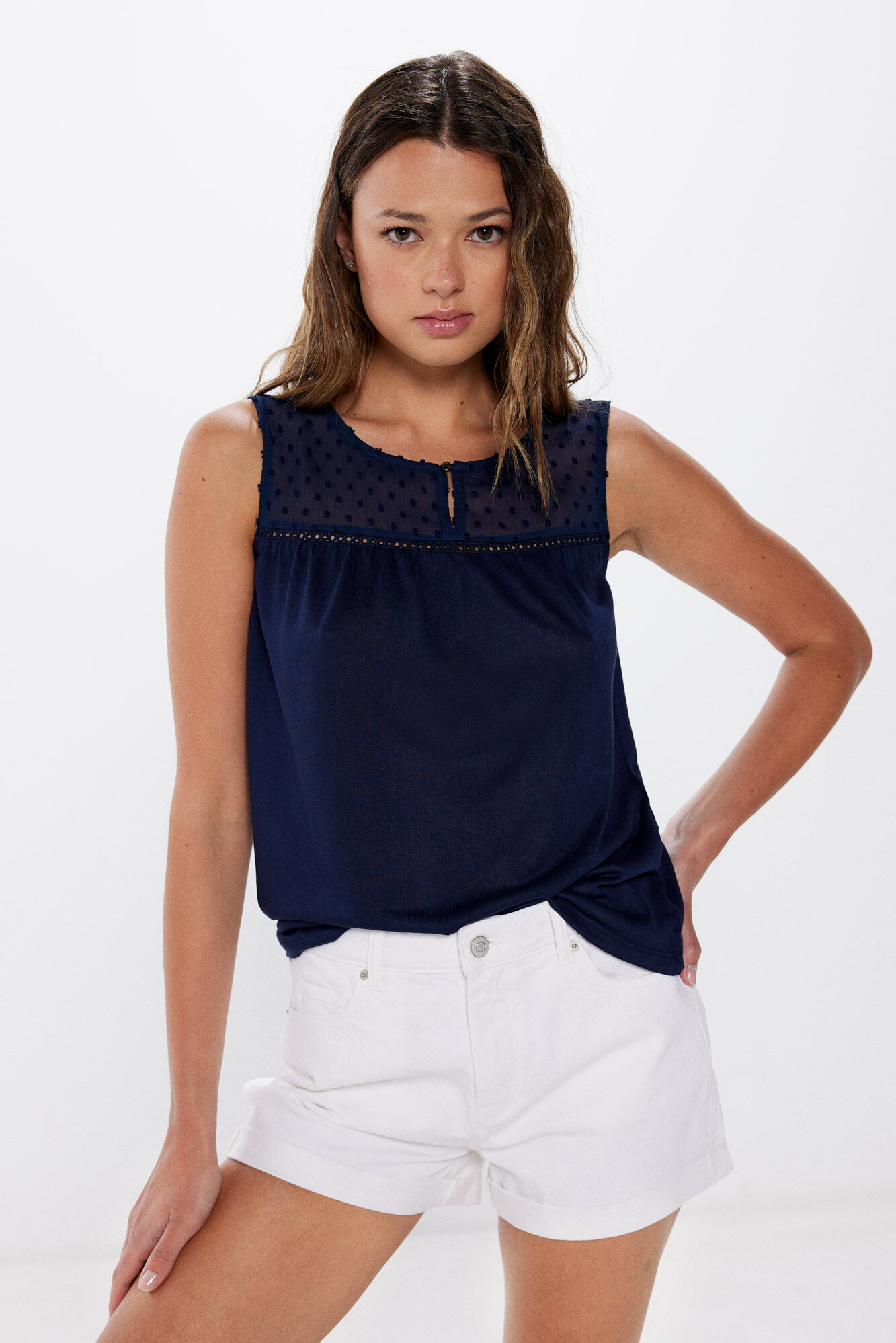 Springfield Playera cuello bot&oacute;n plumet&iacute;
