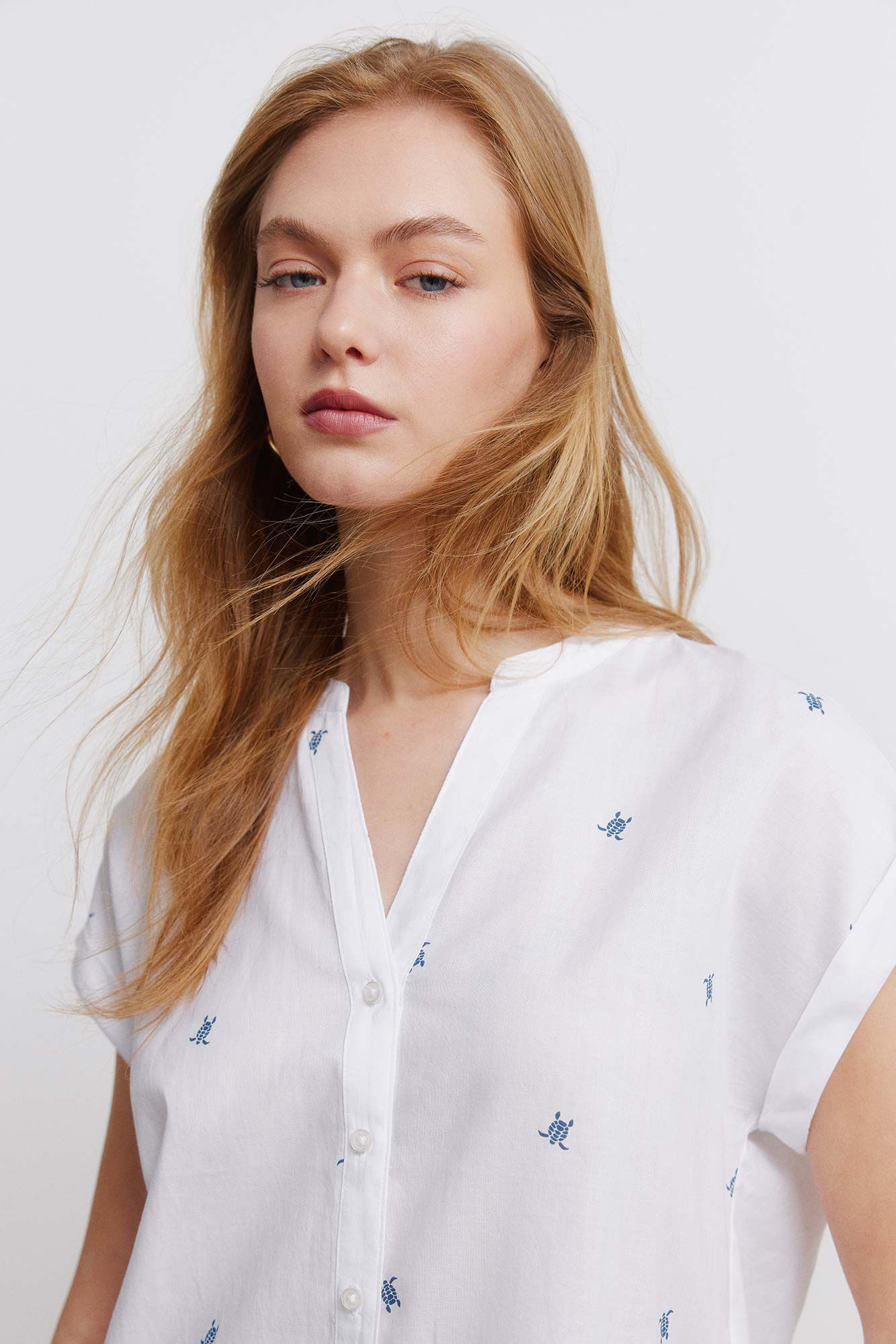 Springfield Camisa de algod&oacute;n cuello mao