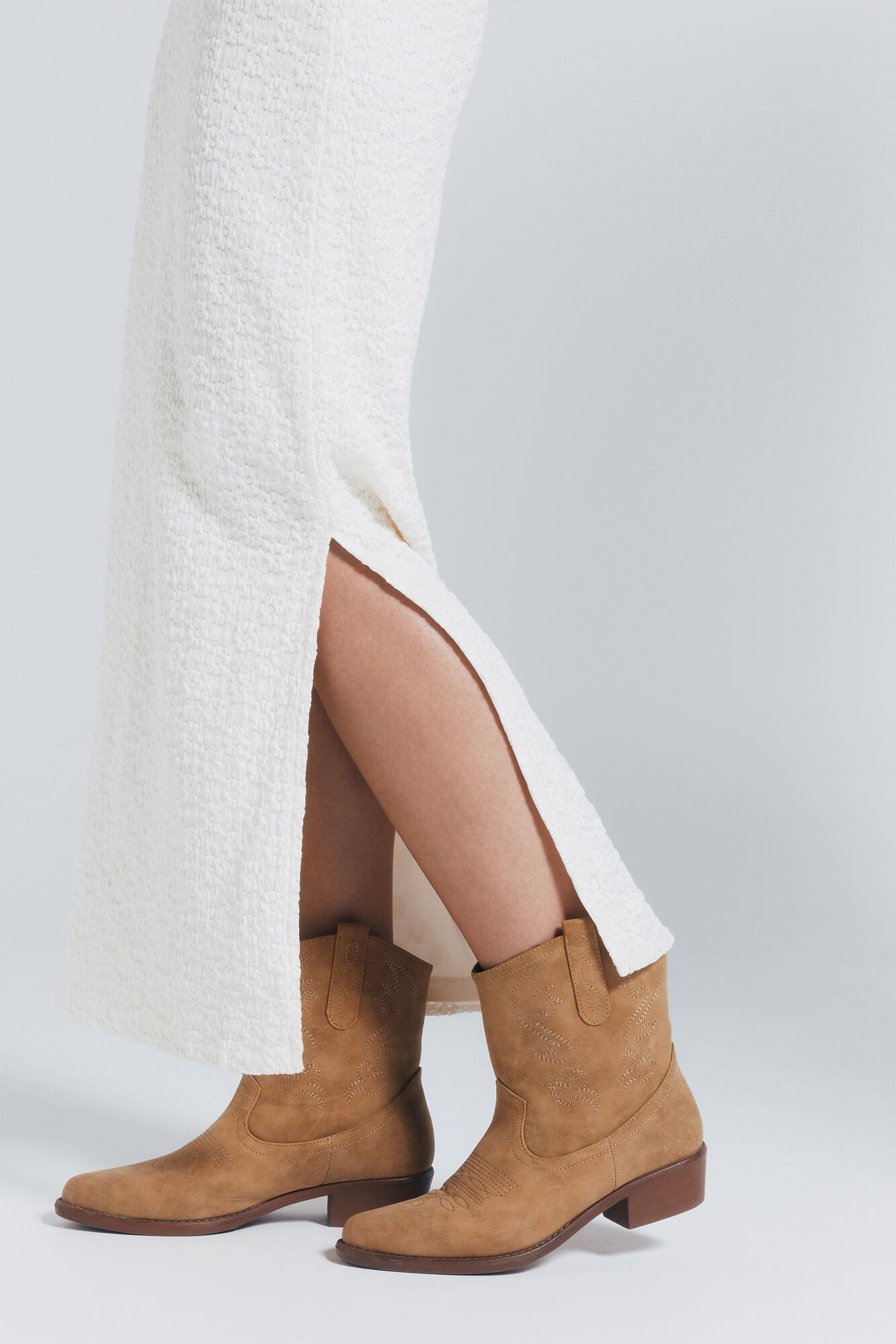 Springfield Falda midi crochet blanco