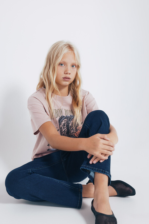 Springfield Kids Playera botas cowboy niña rosa
