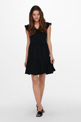 Springfield Vestido con volantes negro