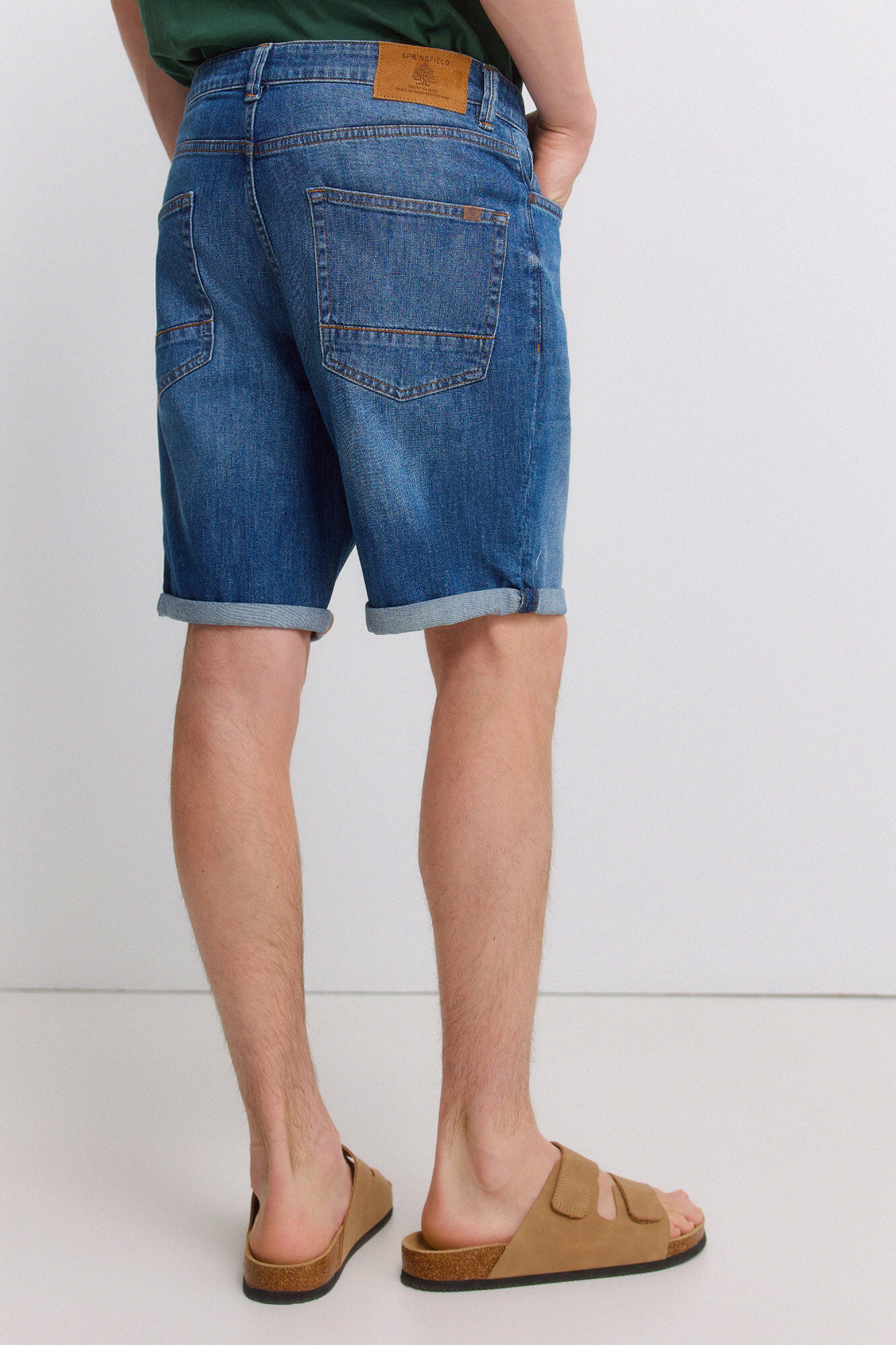 Springfield Bermudas de mezclilla ultra ligera slim fit azulado