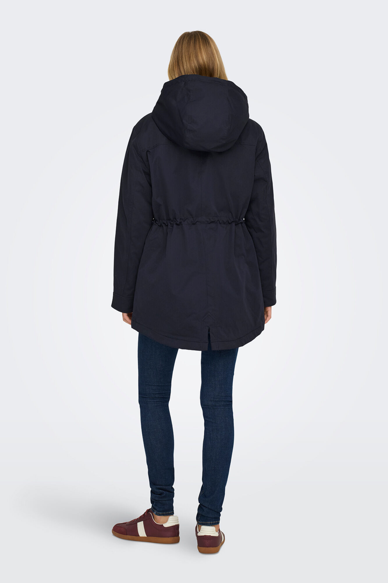 Only Parka con capucha marino