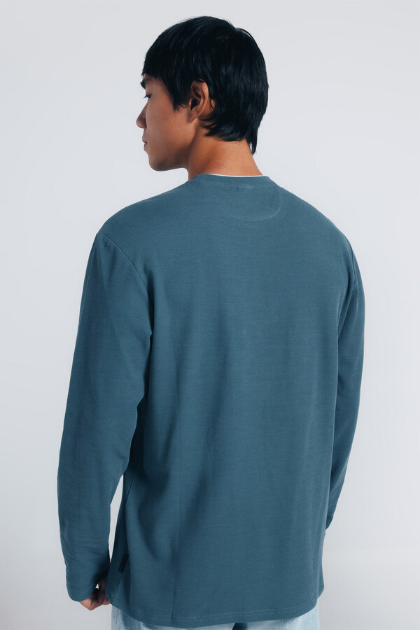 Springfield Camiseta doble tejido waffle azul