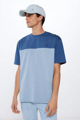 Springfield Playera color block azul claro