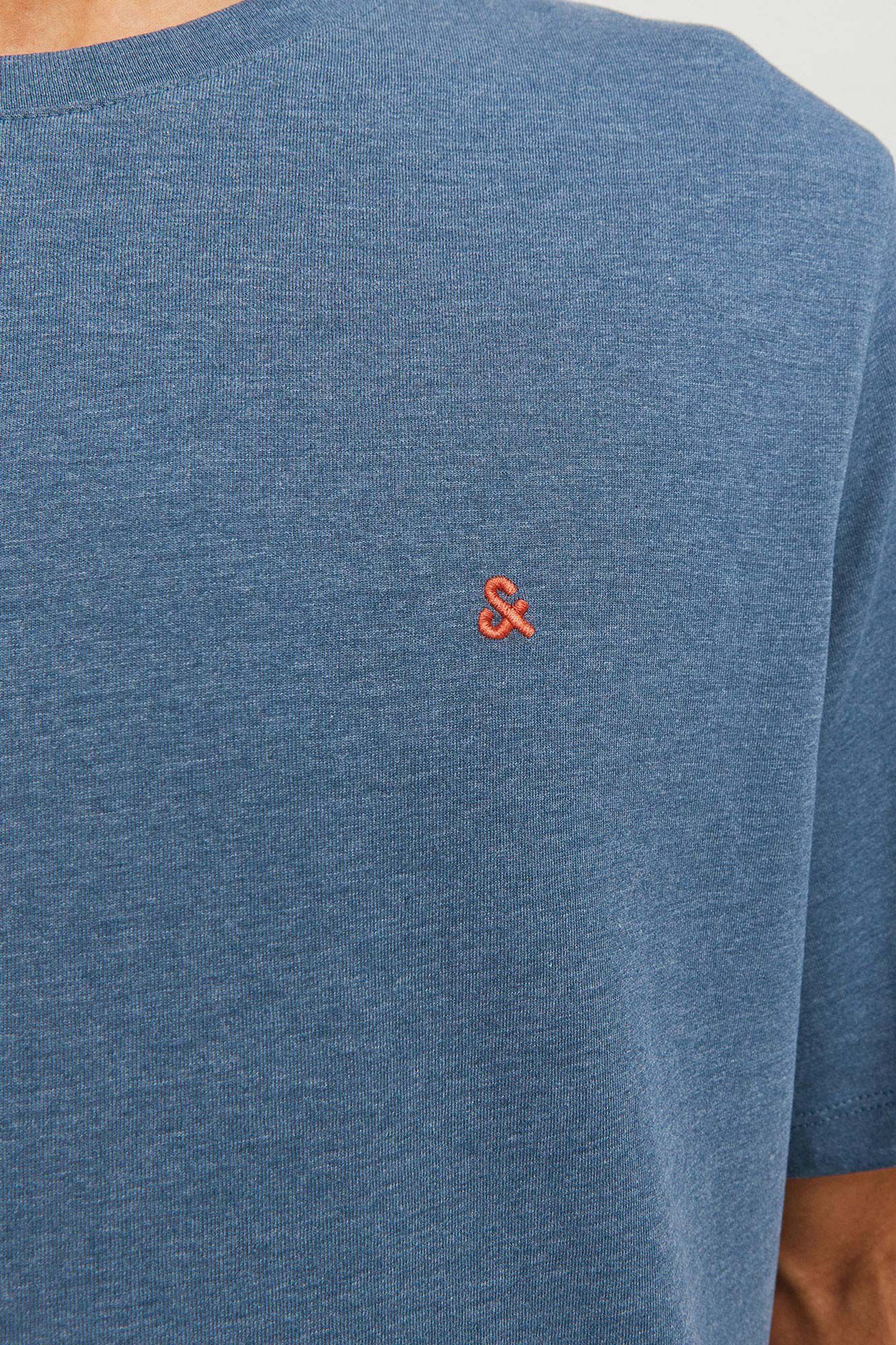 Jack & Jones Playera lisa est&aacute;ndar fit azul tinta