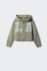 Springfield Kids Sudadera abierta "LA" niña verde