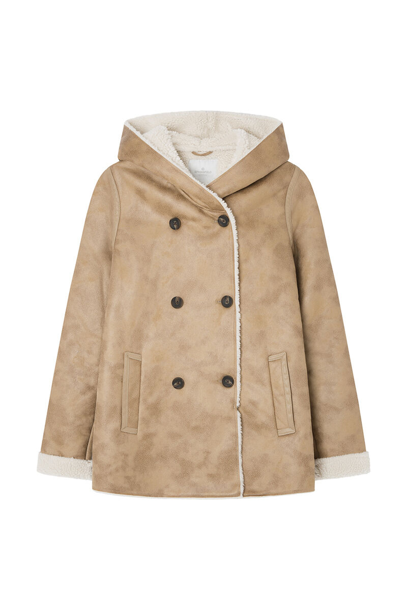 Springfield Abrigo doble faz doble botonadura caf&eacute;