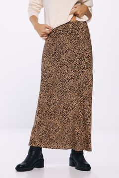Springfield Falda midi estampado leopardo nude