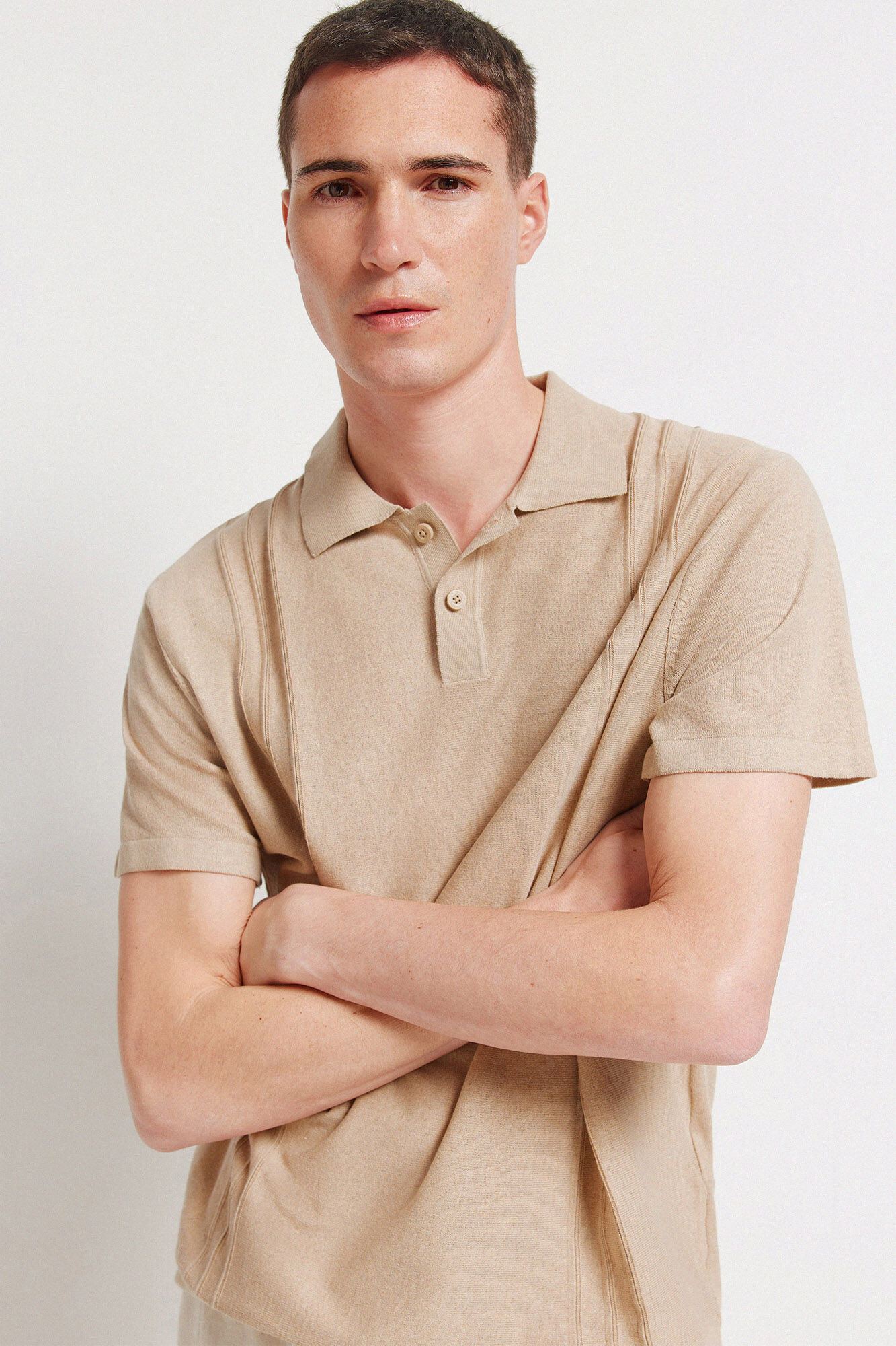 Springfield Polo de tejido caf&eacute;