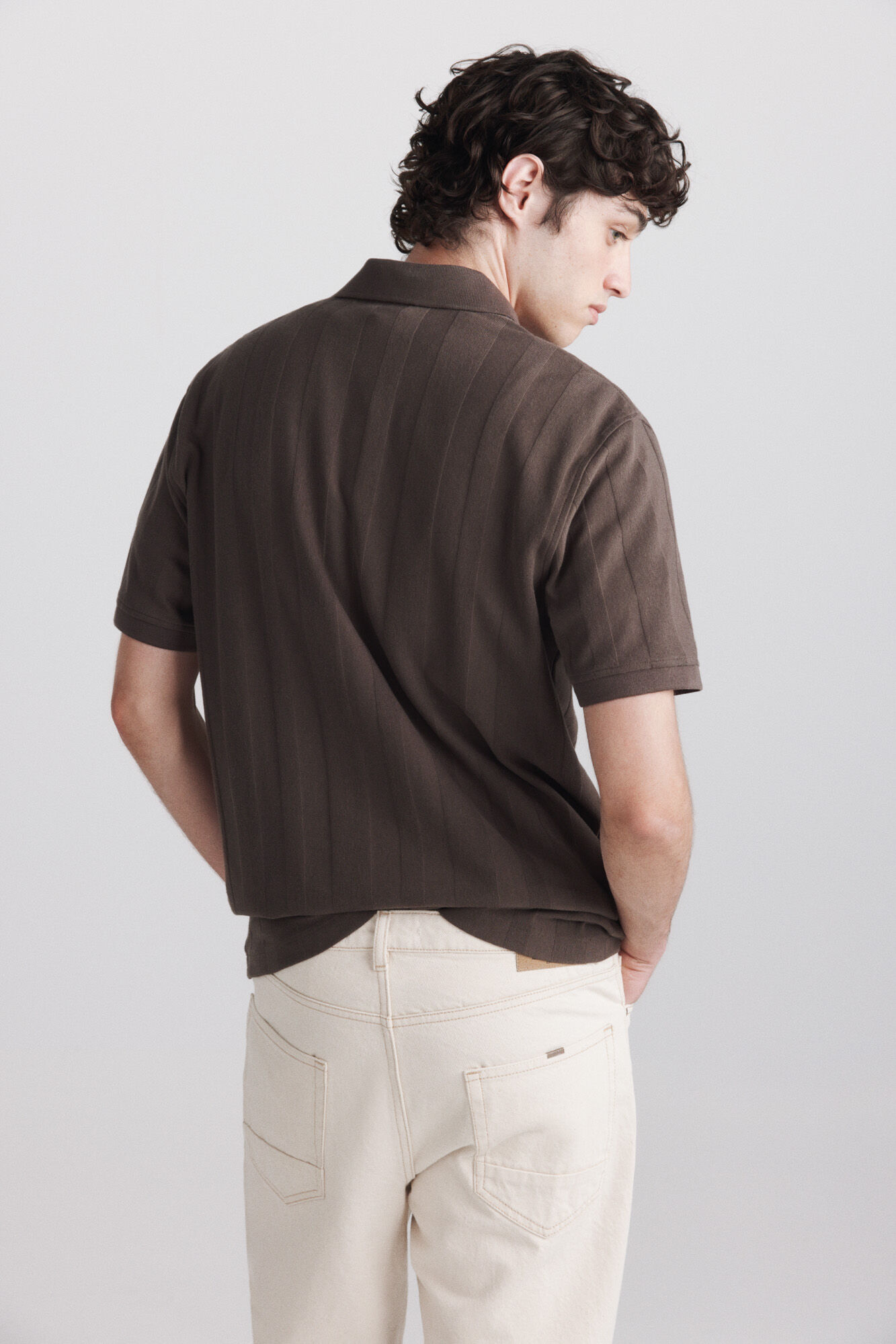 Springfield Polo de tejido regular fit caf&eacute;