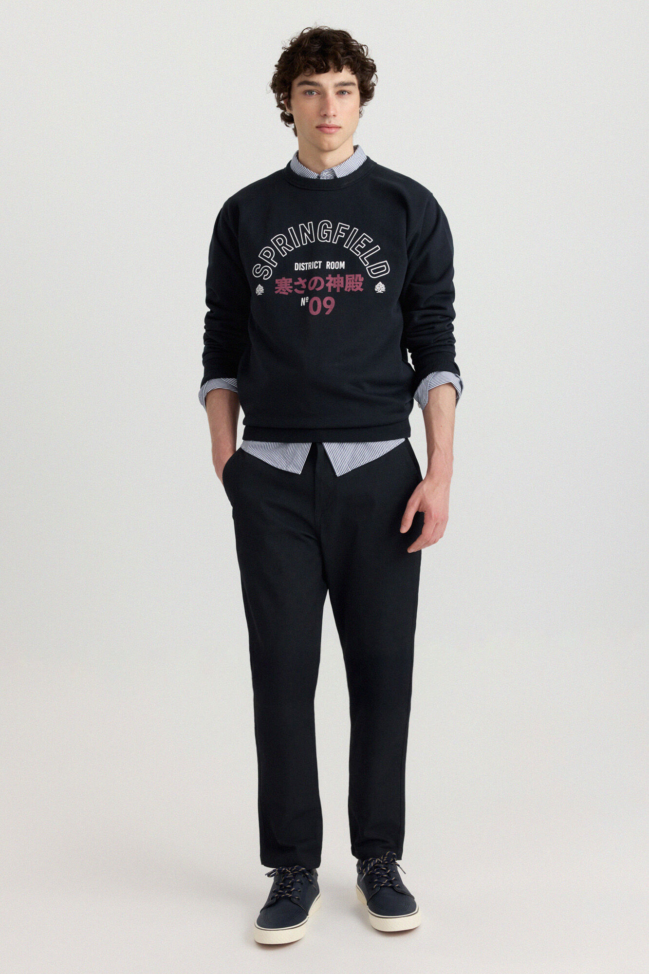 Springfield Pantal&oacute;n chino microestampado slim fit