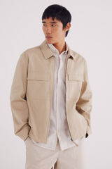 Springfield Sobrecamisa algodón beige