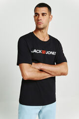 Jack & Jones Playera est&aacute;ndar fit negro