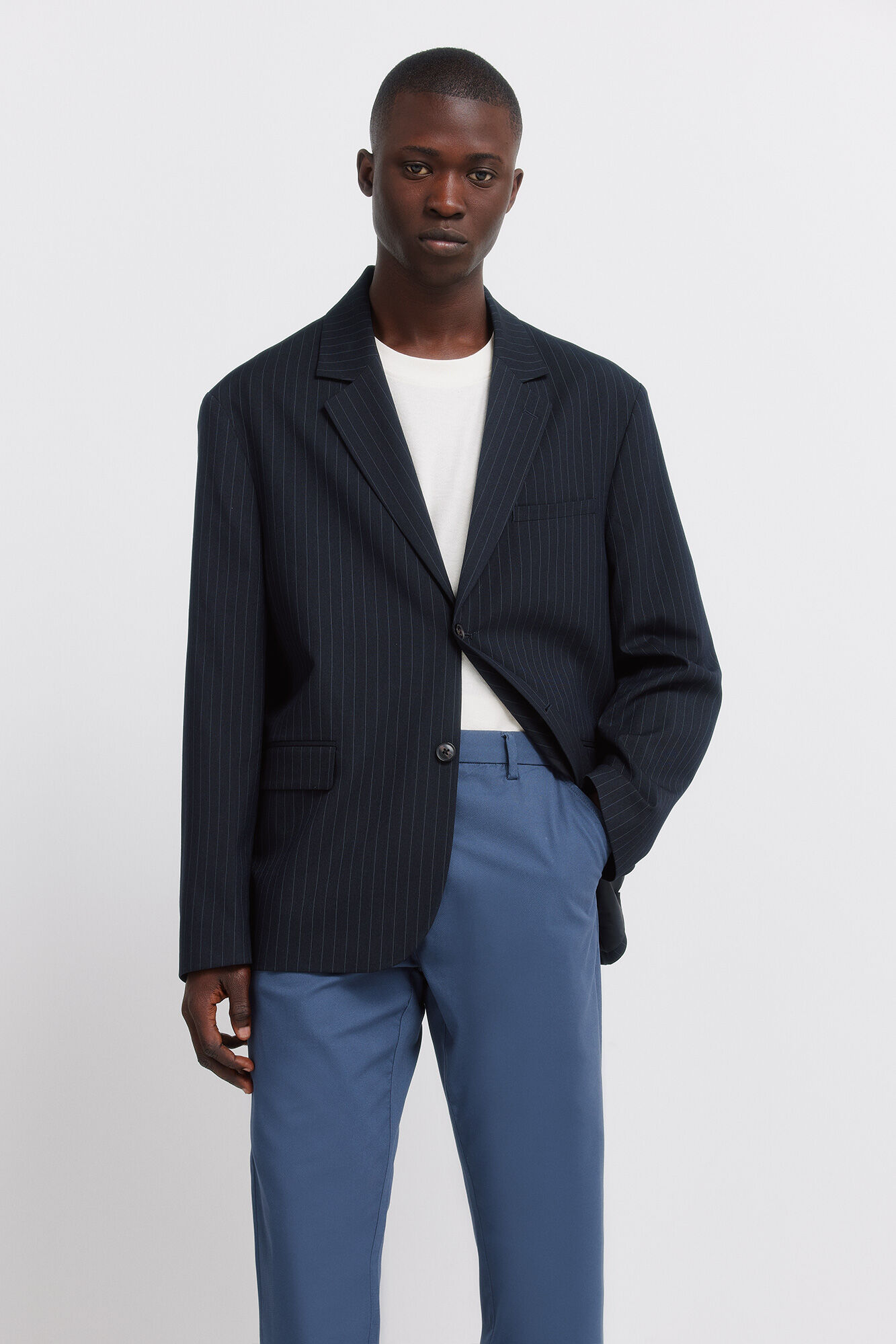 Springfield Pantal&oacute;n chino slim fit de estructura comfort azul mezcla