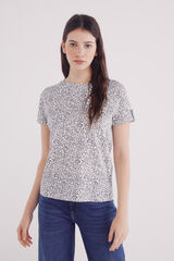 Springfield Playera manga vuelta trabilla estampada natural