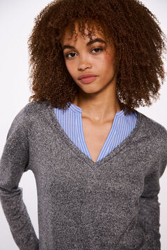 Springfield Playera combinada tacto suave gris