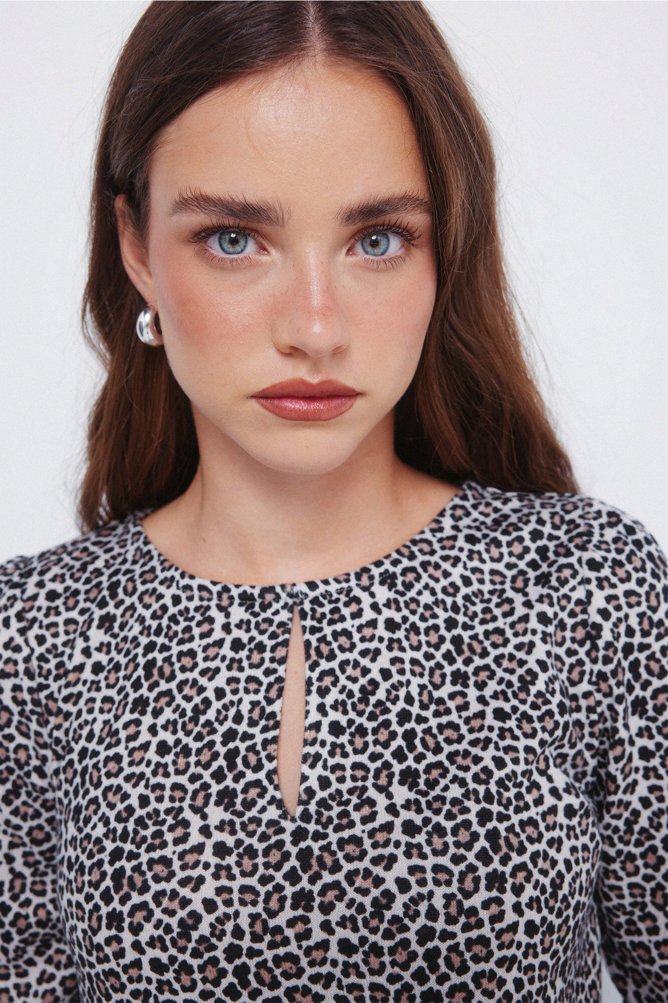 Springfield Playera con escote abertura caf&eacute;