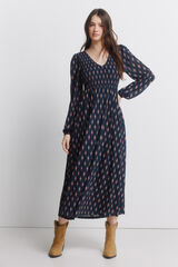 Springfield Vestido con escote de ol&aacute;n azul