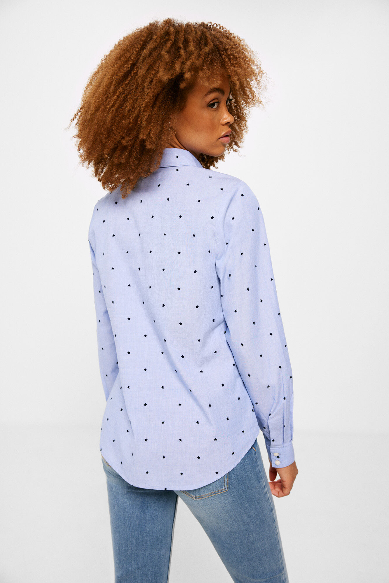 Springfield Blusa Estrellas Flocadas azul mezcla