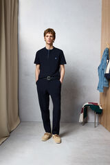 Springfield Polo de piqu&eacute; cuello mao slim fit azul