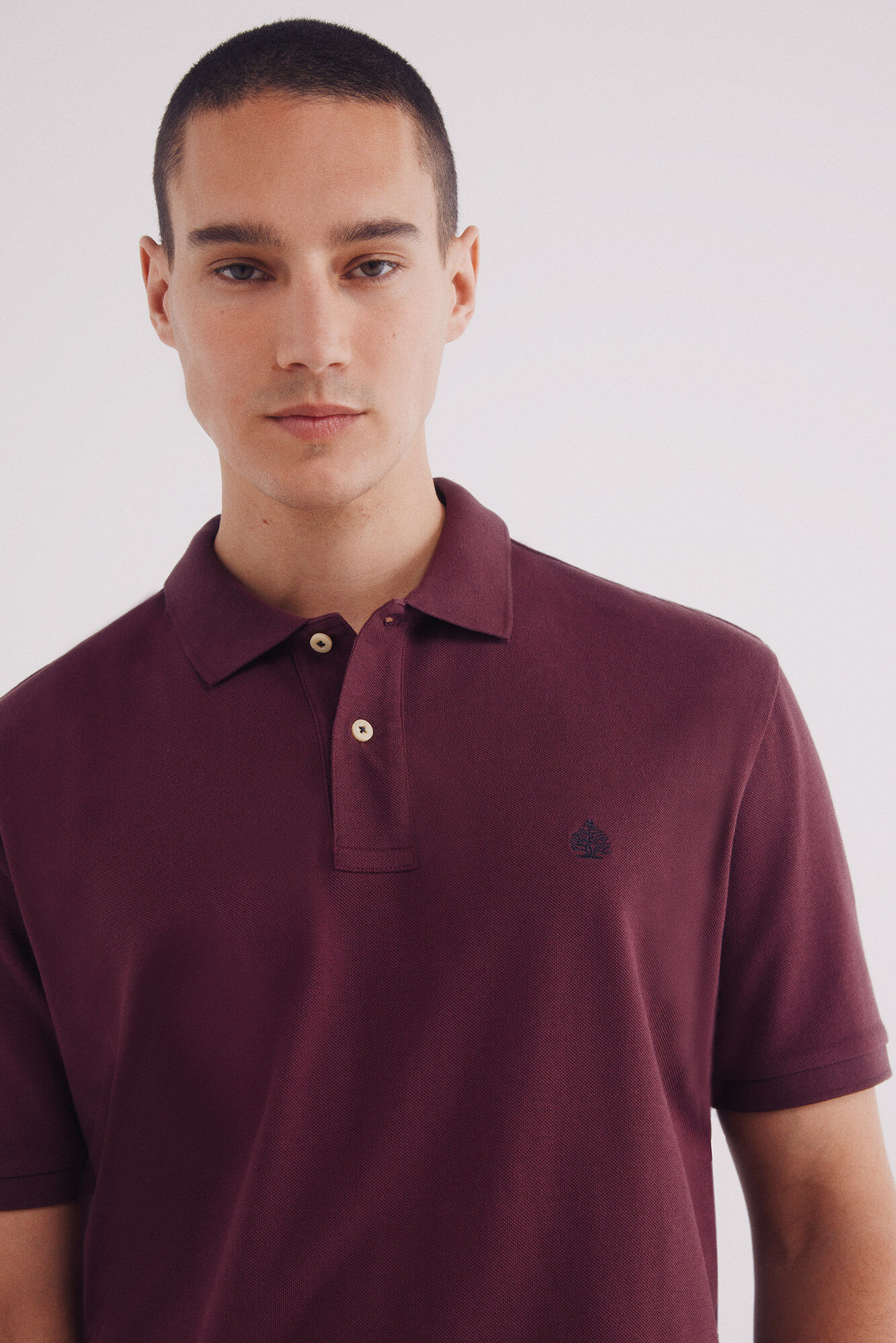 Springfield Polo piqu&eacute; b&aacute;sico regular fit p&uacute;rpura