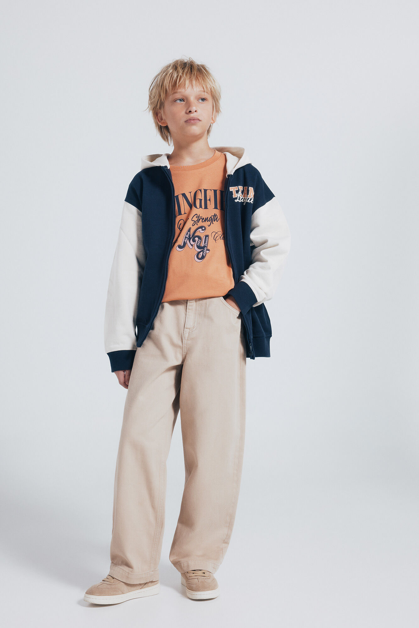 Springfield Kids Sudadera capucha varsity ni&ntilde;o azul