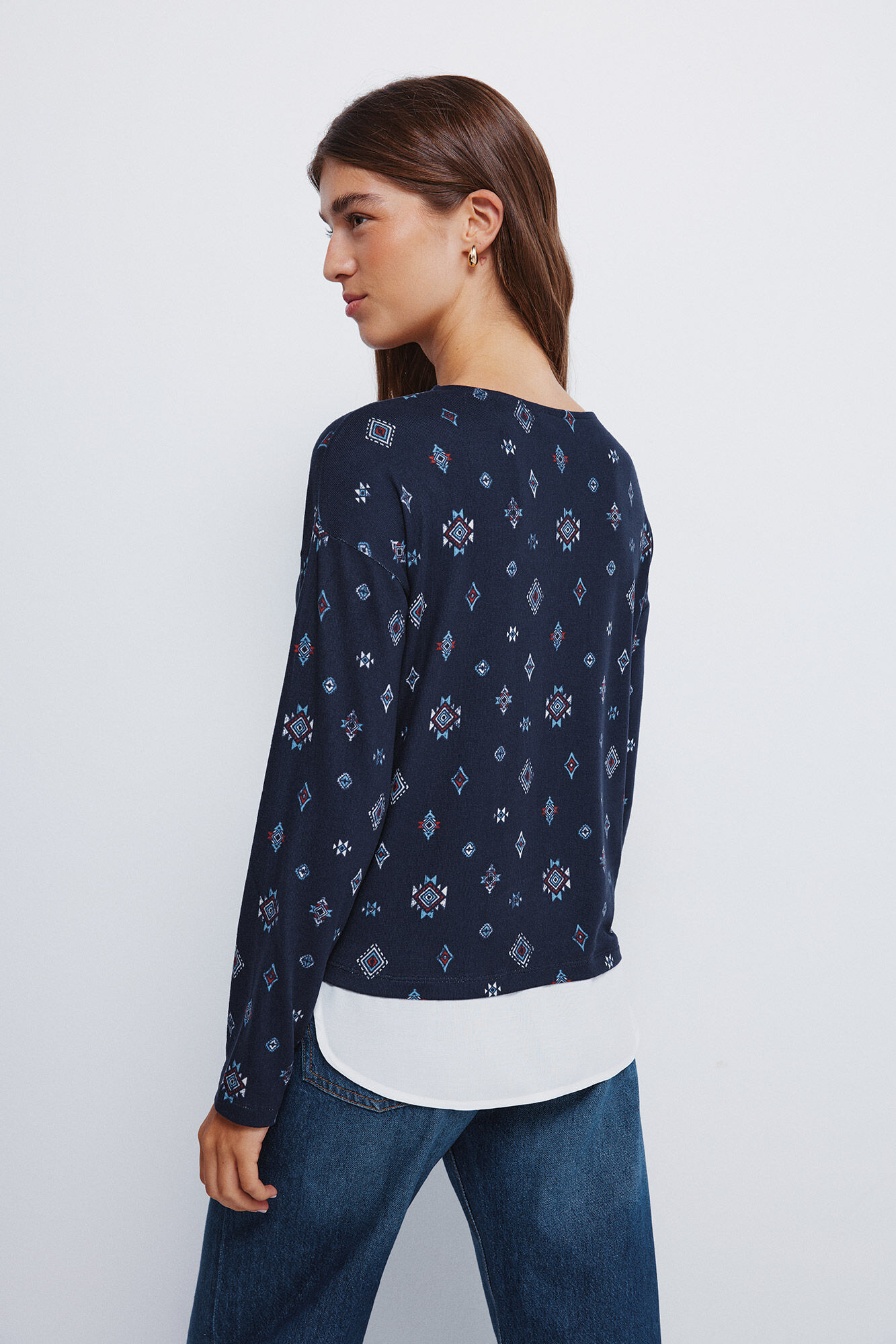 Springfield Playera estampada combinada  marino