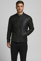 Springfield Chamarra motera simil piel negro