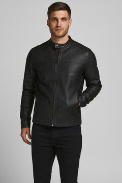 Springfield Chamarra motera simil piel negro